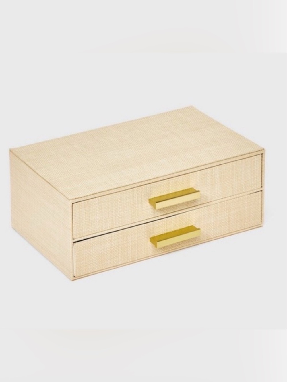 A New Day Woven Two-Drawer Jewelry Box Organizer with Gold Handles